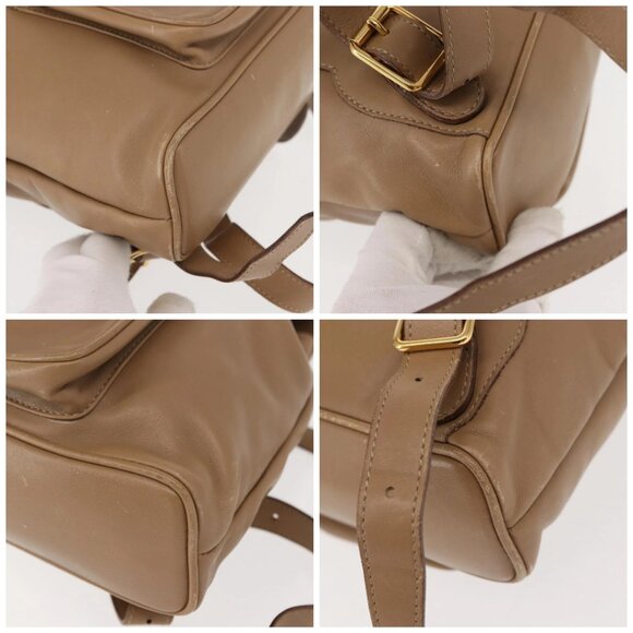 GUCCI Bamboo Backpack Leather Beige Gold 003 main image 15
